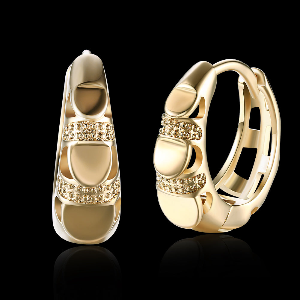Classic Laser Cut Huggie Earring in Goldtone