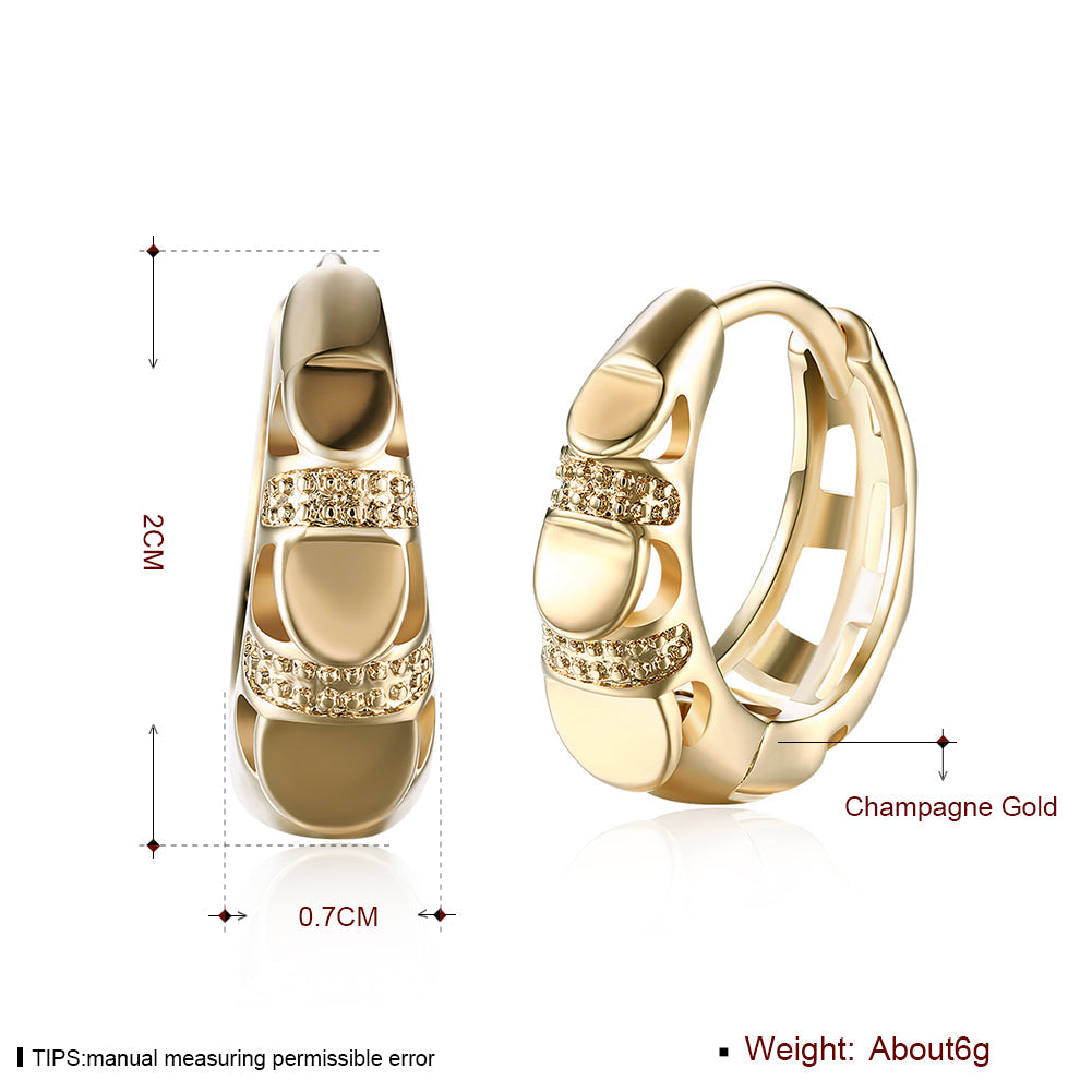 Classic Laser Cut Huggie Earring in Goldtone