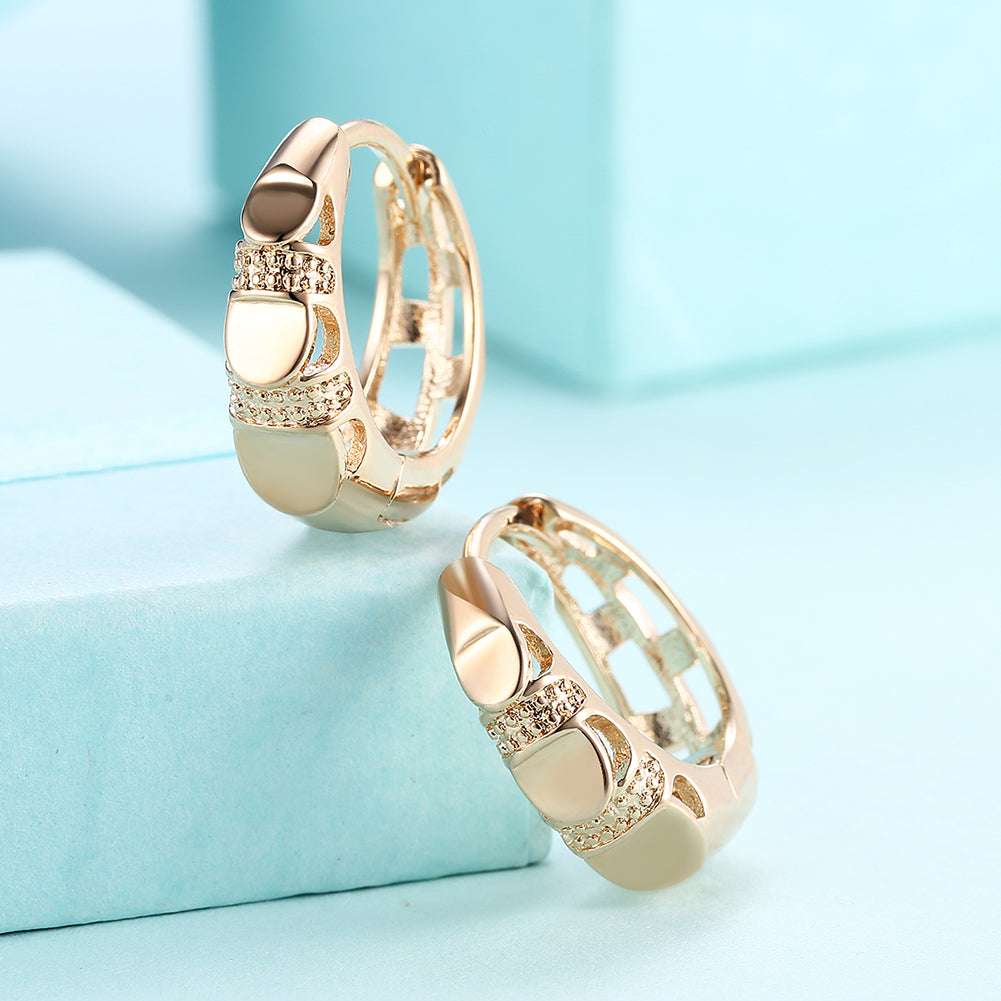 Classic Laser Cut Huggie Earring in Goldtone
