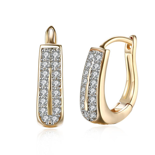 Elements Harp Shaped Earrings in Goldtone