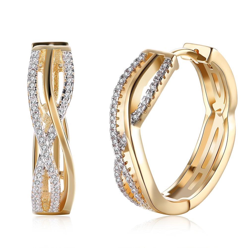 Goldtone Criss Cross Pav'e Earrings With Swarovski Elements, , Riakoob Jewelry, Riakoob Jewelry  jewelryjewelry deals, swarovski crystal jewelry, groupon jewelry,, jewelry for mom, 