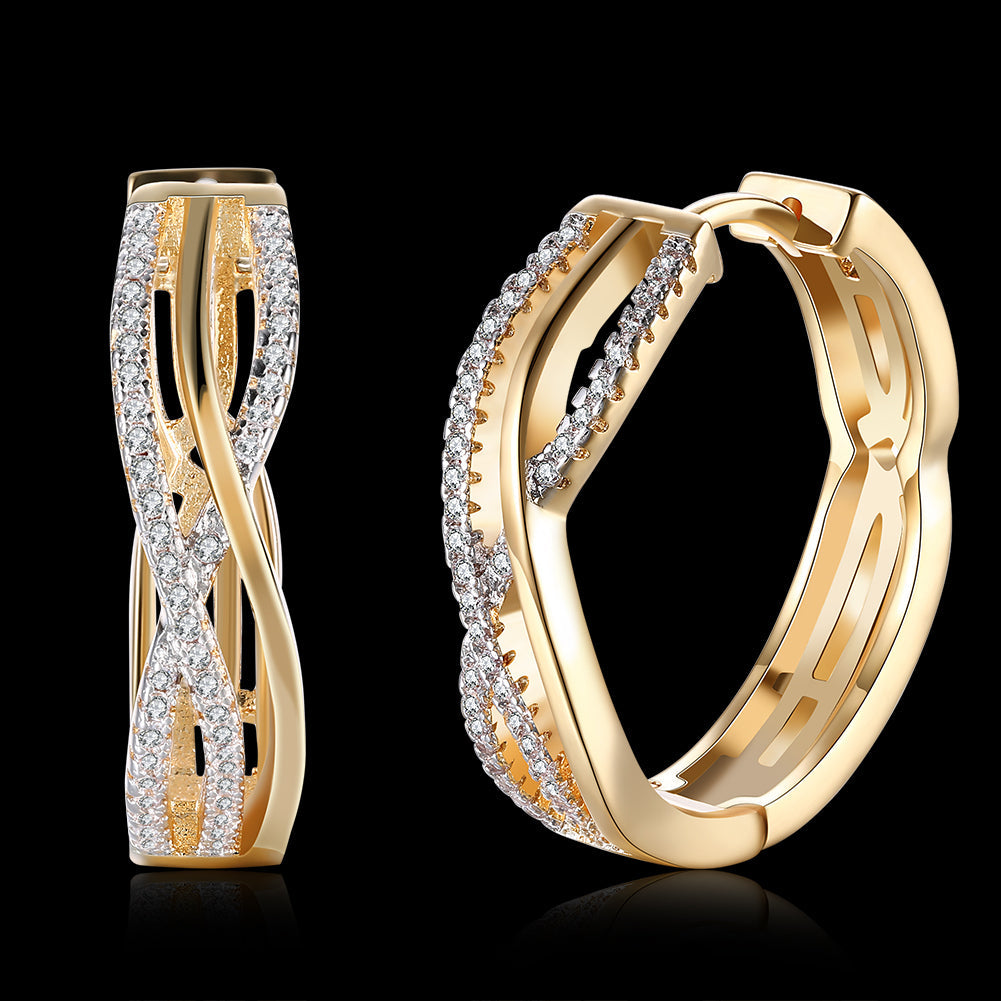 Intertwined Inception Twist 0.90" Hoop Earring in Goldtone