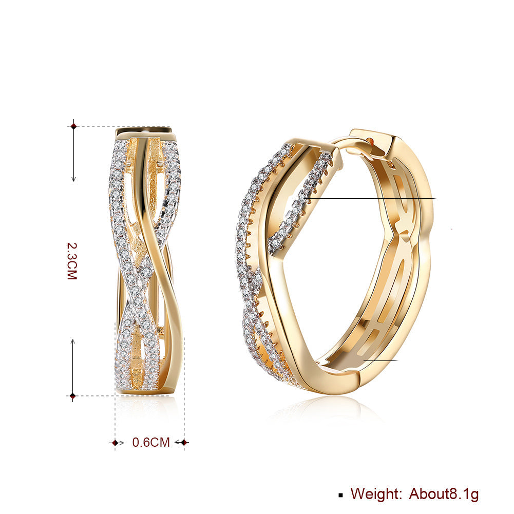 Intertwined Inception Twist 0.90" Hoop Earring in Goldtone