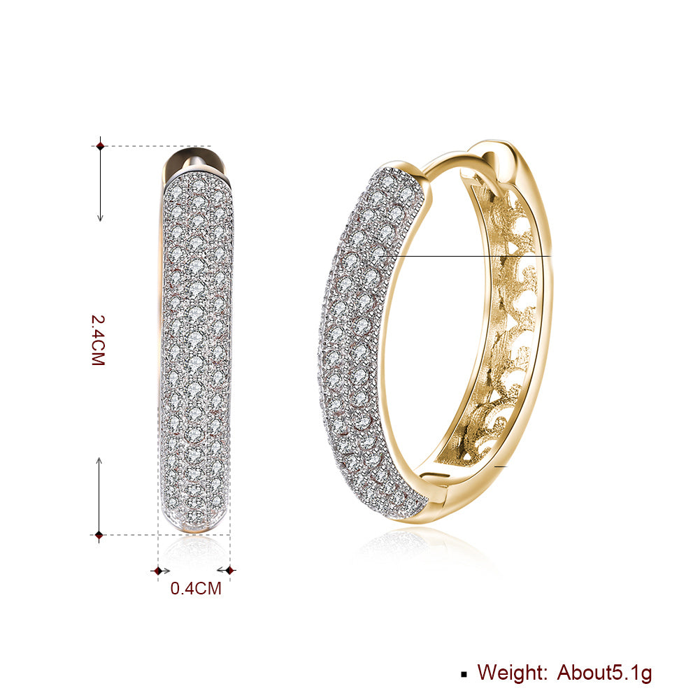 Classic Triple Row Huggie Earring in Goldtone