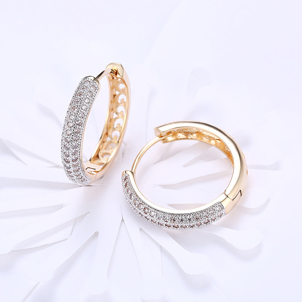 Classic Triple Row Huggie Earring in Goldtone