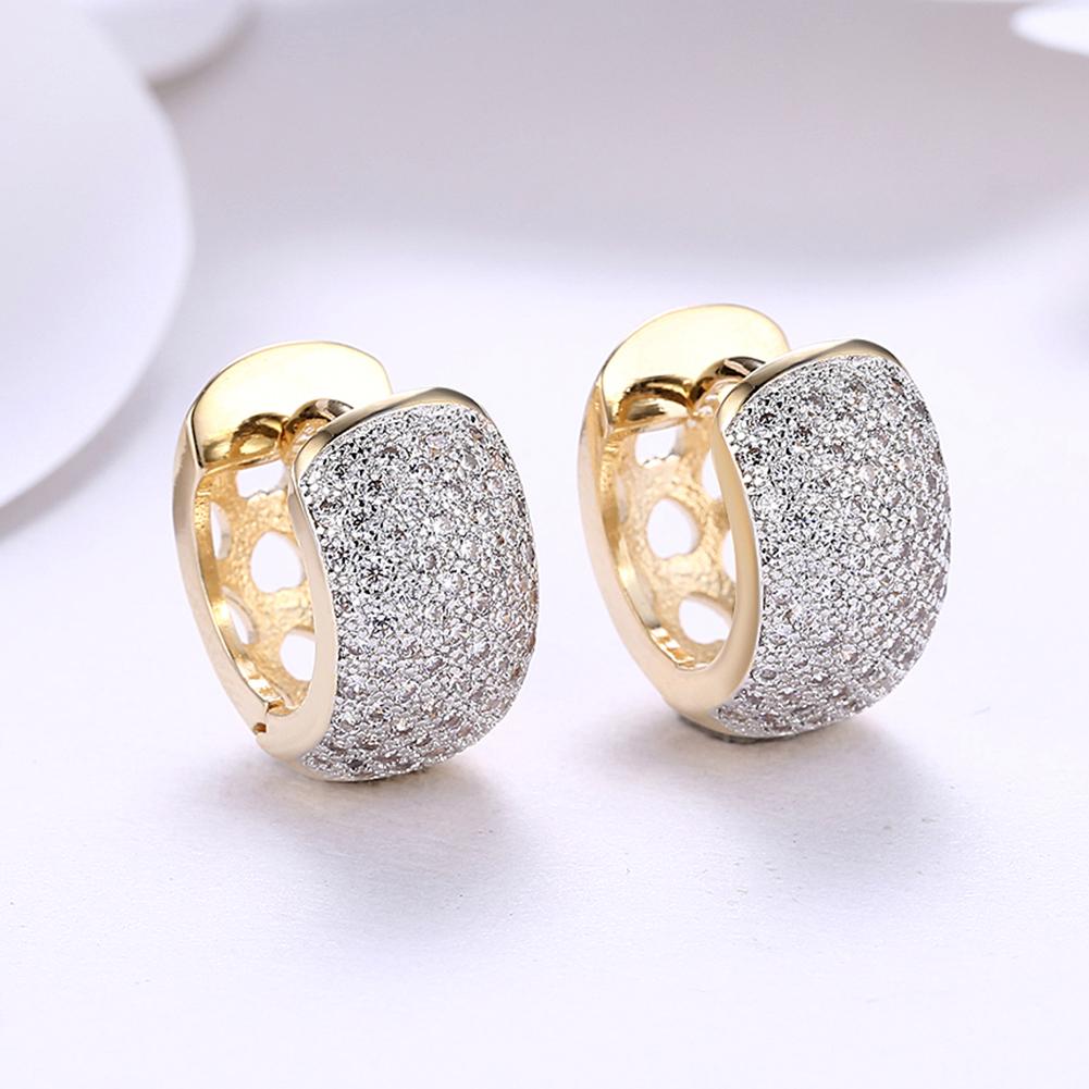 Crystals 16mm Pave Heart Filigree Huggie  Earring