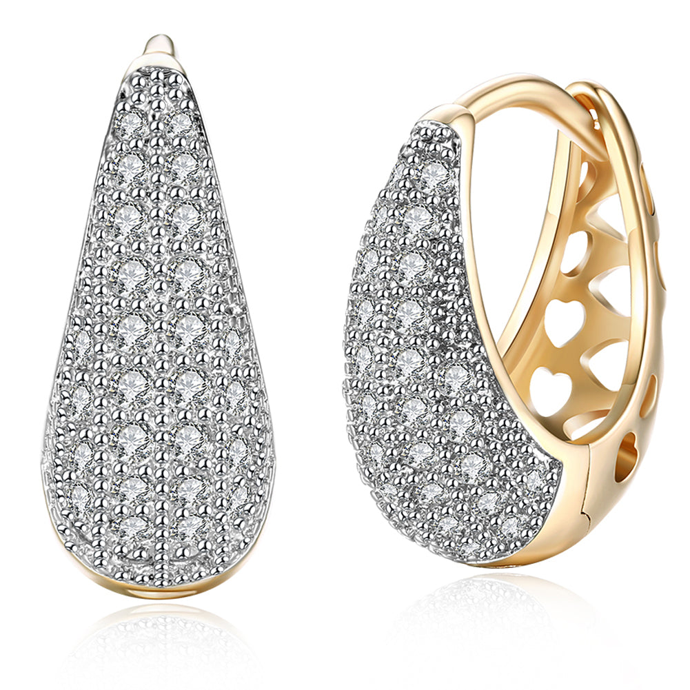 Classic Teardrop Huggie Earring in Goldtone