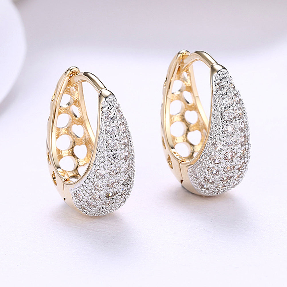Classic Teardrop Huggie Earring in Goldtone