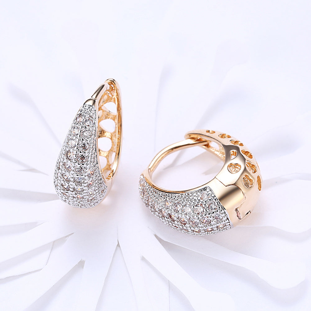 Classic Teardrop Huggie Earring in Goldtone
