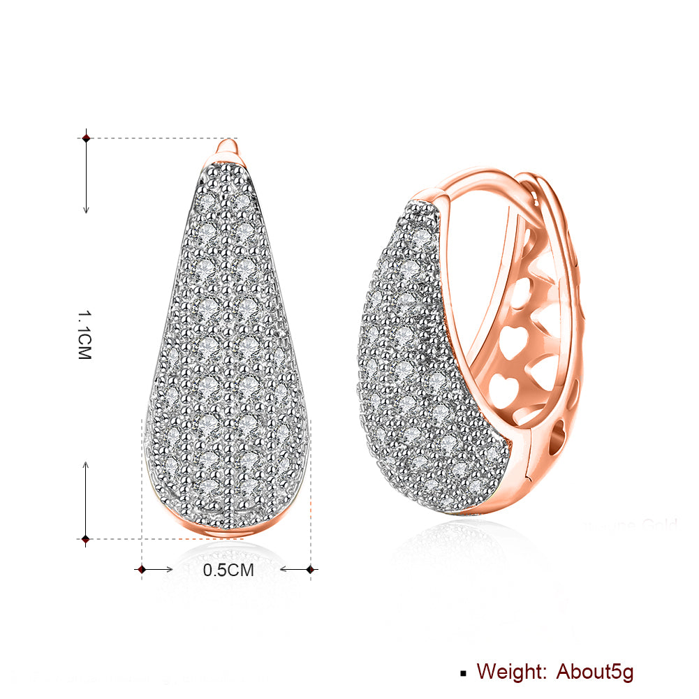 Classic Teardrop Huggie Earring in Rosegoldtone