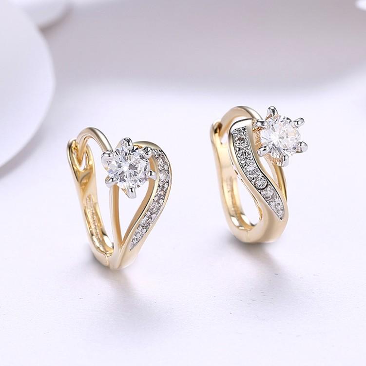 Swarovski Crystal Heart Shaped Pav'e Set in Goldtone - Riakoob Jewelry www.goldennycjewelry.com fashion jewelry for women