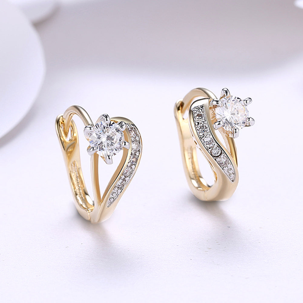 Italian Cut Baby Huggie Earring in Goldtone