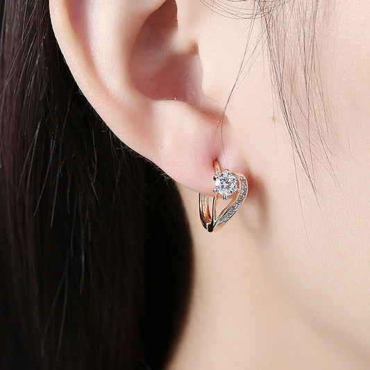 Italian Cut Baby Huggie Earring in Goldtone