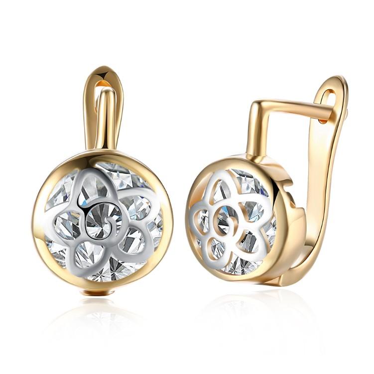 Floral Inprint Circular Leverback Earrings Set in Goldtone, Earring, Riakoob Jewelry, Riakoob Jewelry  jewelryjewelry deals, swarovski crystal jewelry, groupon jewelry,, jewelry for mom, 