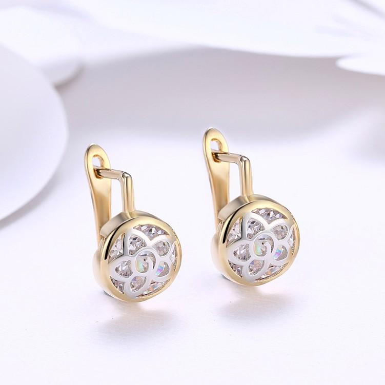Floral Inprint Circular Leverback Earrings Set in Goldtone, Earring, Riakoob Jewelry, Riakoob Jewelry  jewelryjewelry deals, swarovski crystal jewelry, groupon jewelry,, jewelry for mom, 