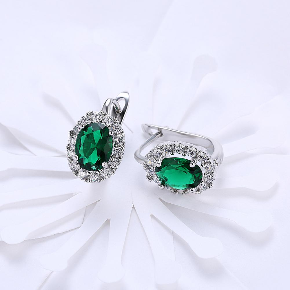 Green Swarovski Elements Leverback Earrings in Silvertone, Earring, Riakoob Jewelry, Riakoob Jewelry  jewelryjewelry deals, swarovski crystal jewelry, groupon jewelry,, jewelry for mom, 