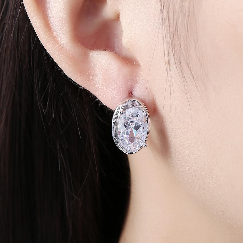 Circular Mid Swarovski Elements Earrings in Silvertone, Earring, Riakoob Jewelry, Riakoob Jewelry  jewelryjewelry deals, swarovski crystal jewelry, groupon jewelry,, jewelry for mom, 