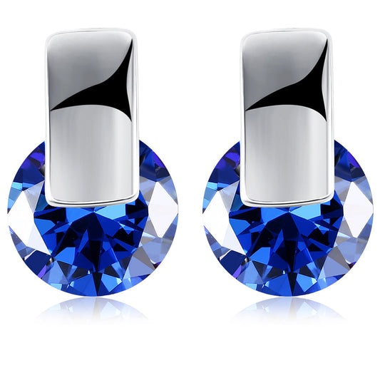 Sapphire Stud Earring in  Silvertone