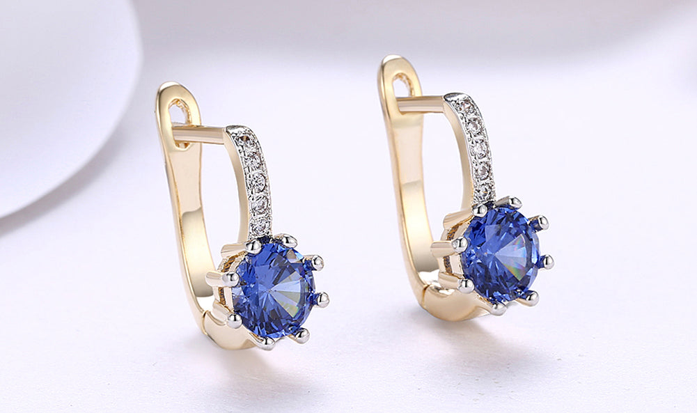 Goldtone Tone   Elements Starburst Leverback Pav'e Clip On Earrings