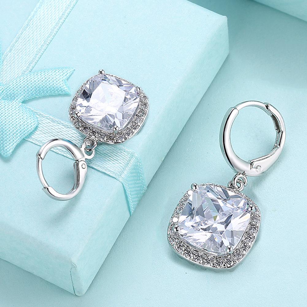 Halo Cut Pav'e Created Diamond Lever back Earrings Set in Silvertone, , Riakoob Jewelry, Riakoob Jewelry  jewelryjewelry deals, swarovski crystal jewelry, groupon jewelry,, jewelry for mom, 