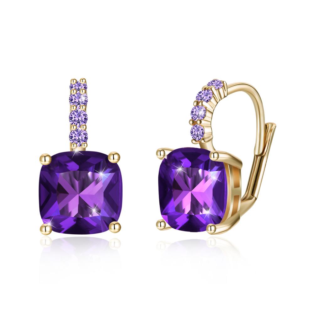 Asscher Cut Leverback Earrings Set in Goldtone Tone  Made with Swarovski Crystal, , Riakoob Jewelry, Riakoob Jewelry  jewelryjewelry deals, swarovski crystal jewelry, groupon jewelry,, jewelry for mom, 