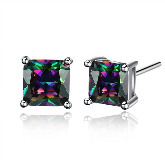 Classic Shaped Mystic Topaz Stud Earrings, Earring, Riakoob Jewelry, Riakoob Jewelry  jewelryjewelry deals, swarovski crystal jewelry, groupon jewelry,, jewelry for mom, 