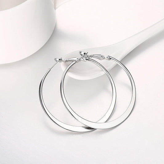 42mm Flat Hoop Earring in  Silvertone, Earring, Riakoob Jewelry, Riakoob Jewelry  jewelryjewelry deals, swarovski crystal jewelry, groupon jewelry,, jewelry for mom, 