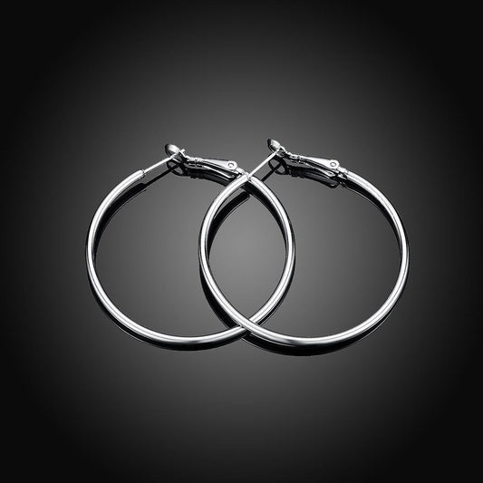 42mm Round Hoop Earring in  Silvertone, Earring, Riakoob Jewelry, Riakoob Jewelry  jewelryjewelry deals, swarovski crystal jewelry, groupon jewelry,, jewelry for mom, 