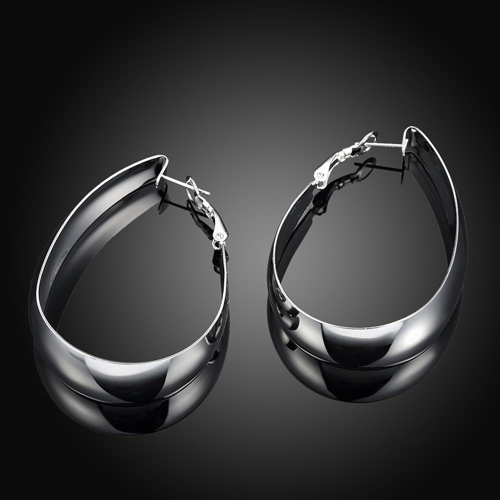 Large Cut Hoop Earring in  Silvertone