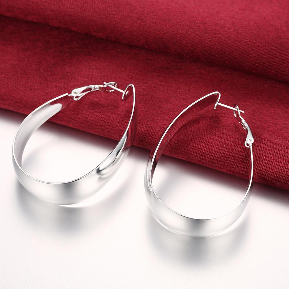 Large Cut Hoop Earring in  Silvertone