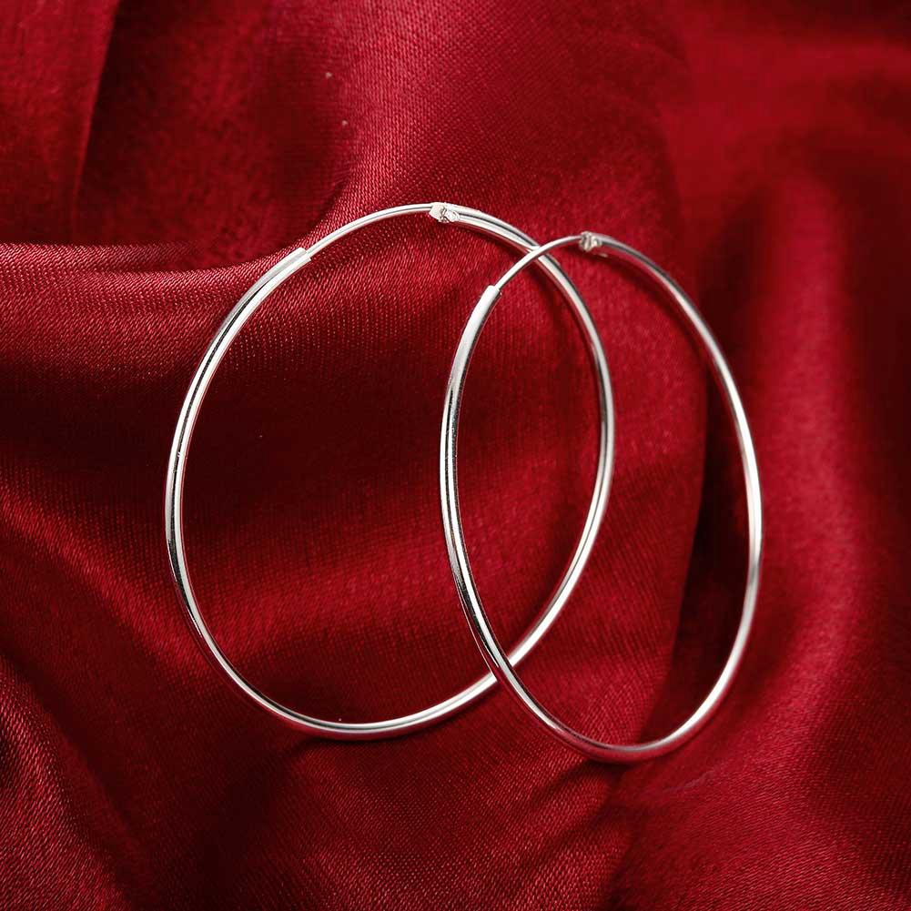 50mm Smooth Hoop Earring in  Silvertone, Earring, Riakoob Jewelry, Riakoob Jewelry  jewelryjewelry deals, swarovski crystal jewelry, groupon jewelry,, jewelry for mom, 