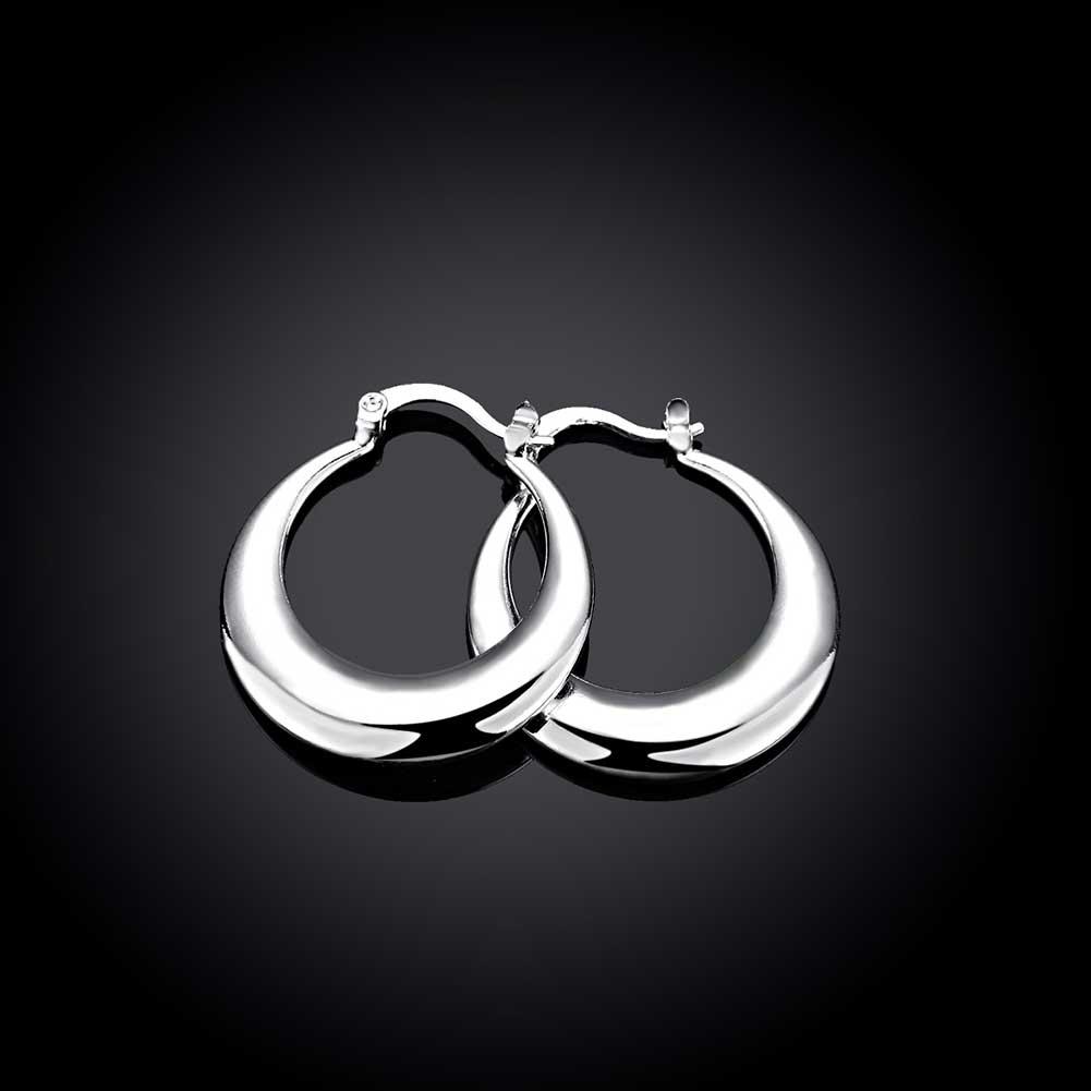 Серьги-кольца French Locksmooth в серебристом тоне