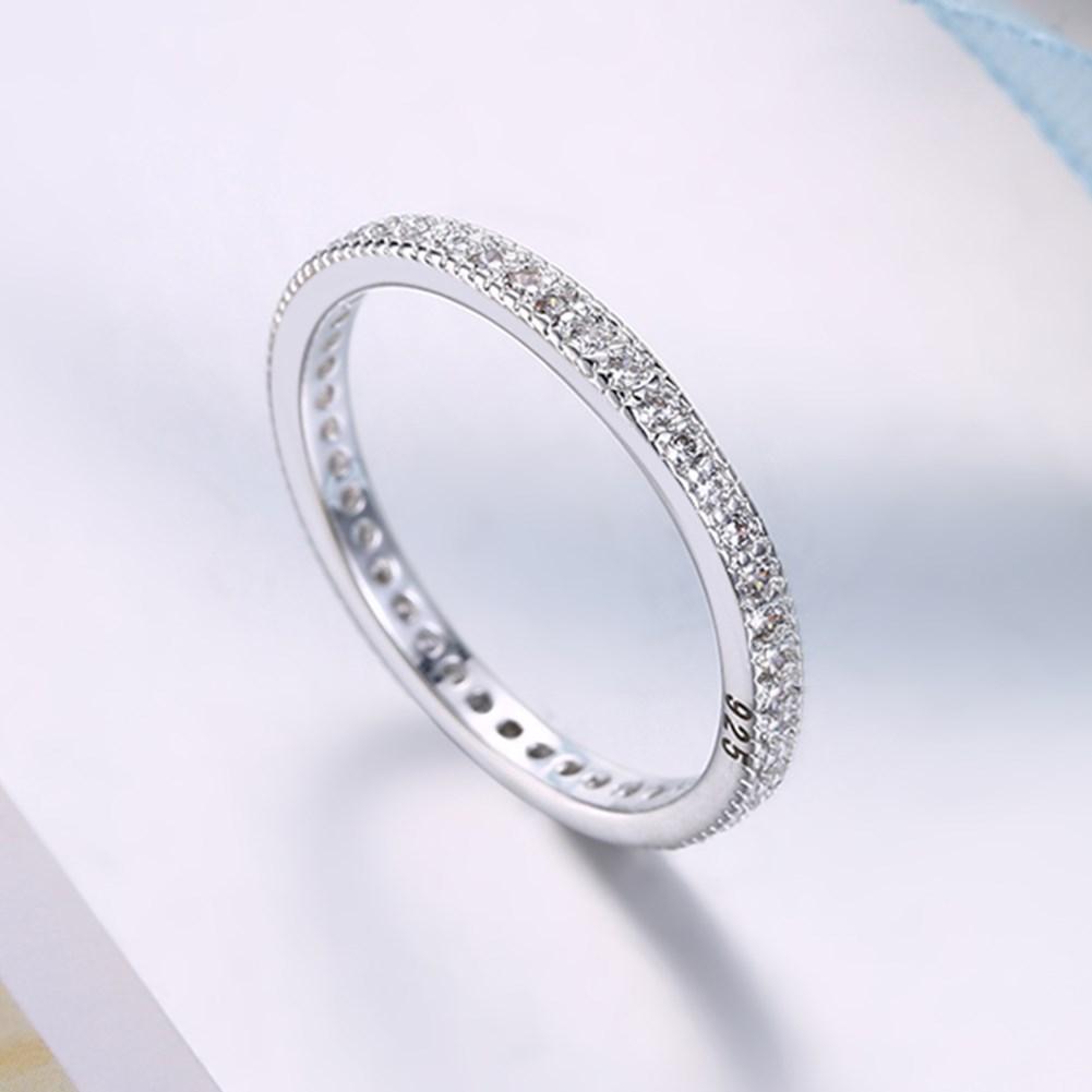 Classic Luxe Crystal Wedding Band Ring Set in  Silvertone ITALY Design