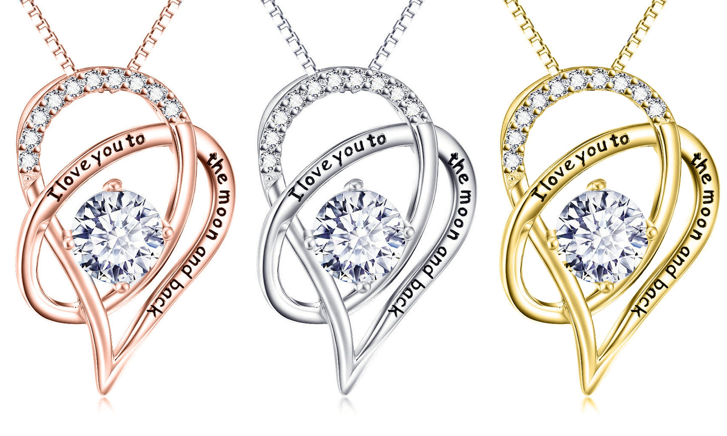 Mother's Day I Love You To The Moon & Back Luxe Elements Necklace & Gift Box ITALY Design
