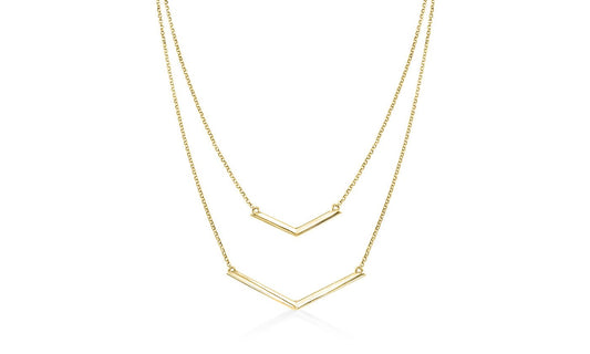 Duo Dangling Chevron Statement Necklace in Goldtone (Multiple Options), , Riakoob Jewelry, Riakoob Jewelry  jewelryjewelry deals, swarovski crystal jewelry, groupon jewelry,, jewelry for mom, 