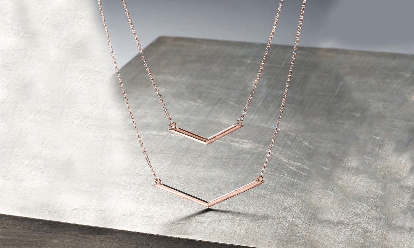 Duo Dangling Chevron Statement Necklace in Goldtone (Multiple Options), , Riakoob Jewelry, Riakoob Jewelry  jewelryjewelry deals, swarovski crystal jewelry, groupon jewelry,, jewelry for mom, 