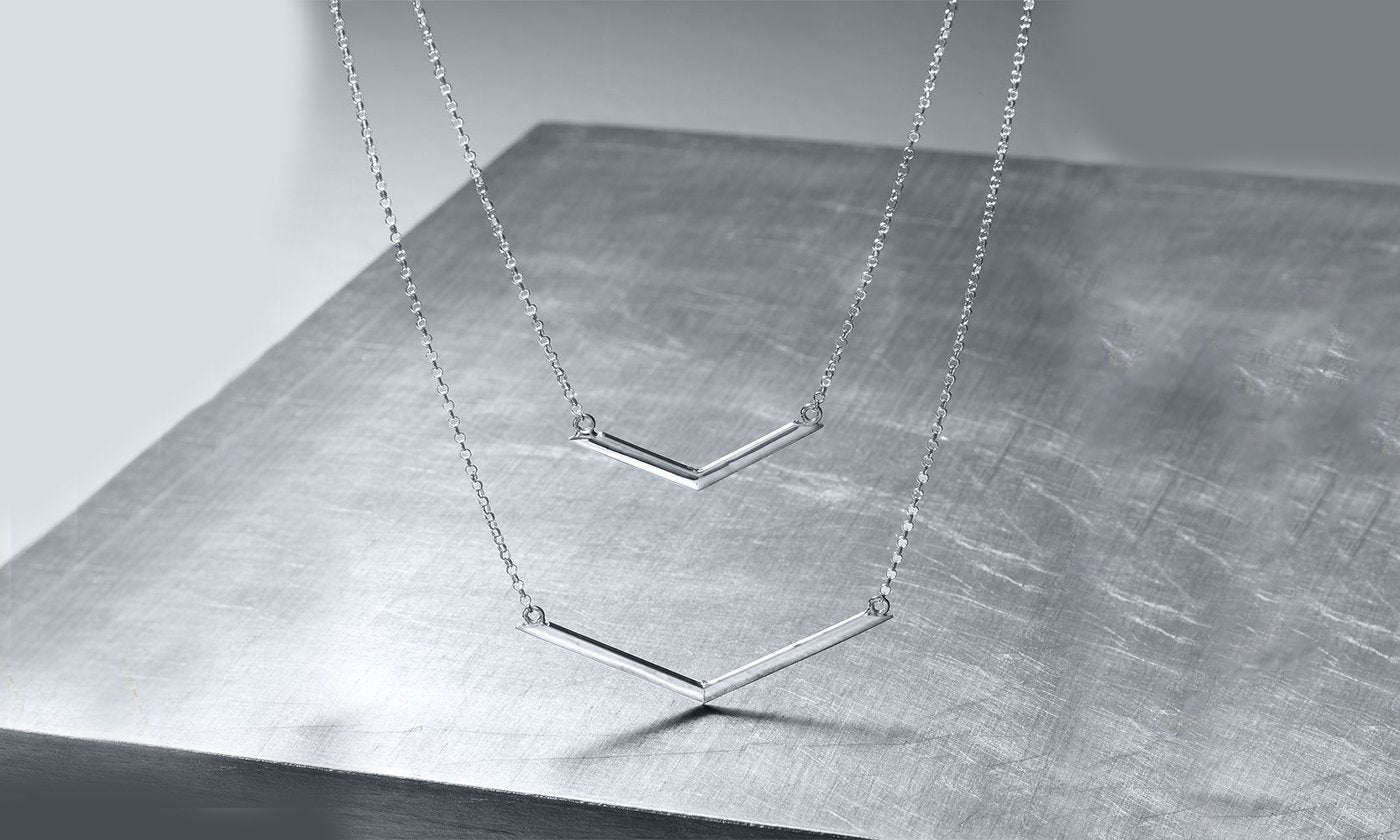 Duo Dangling Chevron Statement Necklace in Goldtone (Multiple Options), , Riakoob Jewelry, Riakoob Jewelry  jewelryjewelry deals, swarovski crystal jewelry, groupon jewelry,, jewelry for mom, 