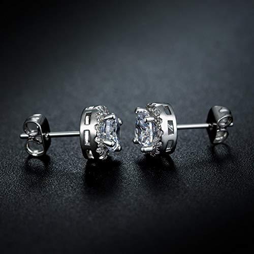 White Halo Stud Earrings in Silver Tone  - 2 Options ITALY Design