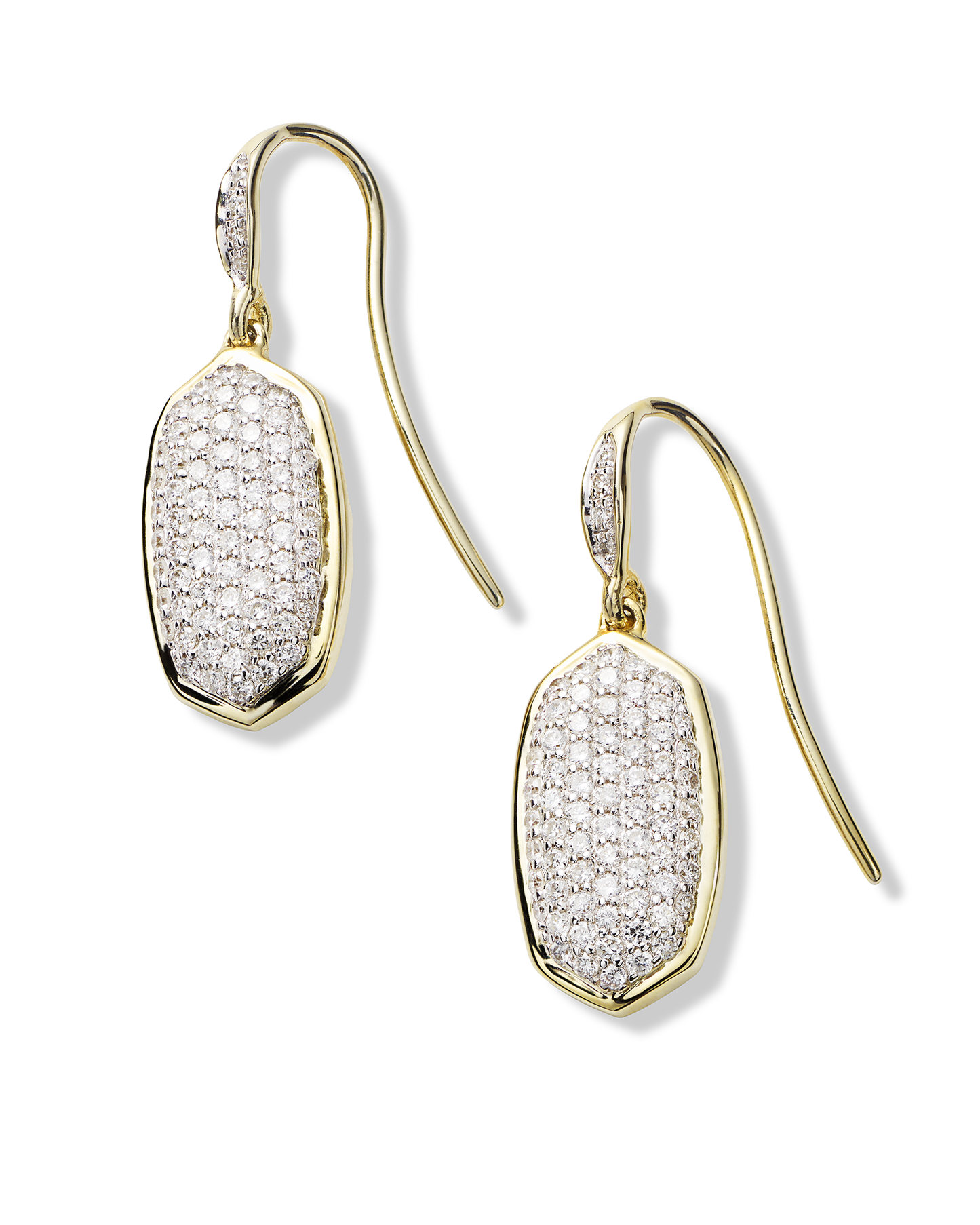 Elements Dangling Micro-Pav'e Earrings in Goldtone