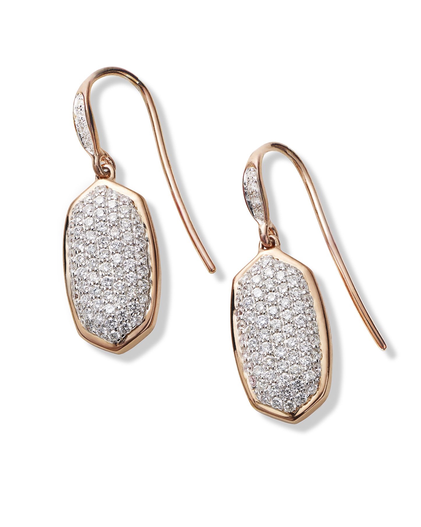 Elements Dangling Micro-Pav'e Earrings in Goldtone