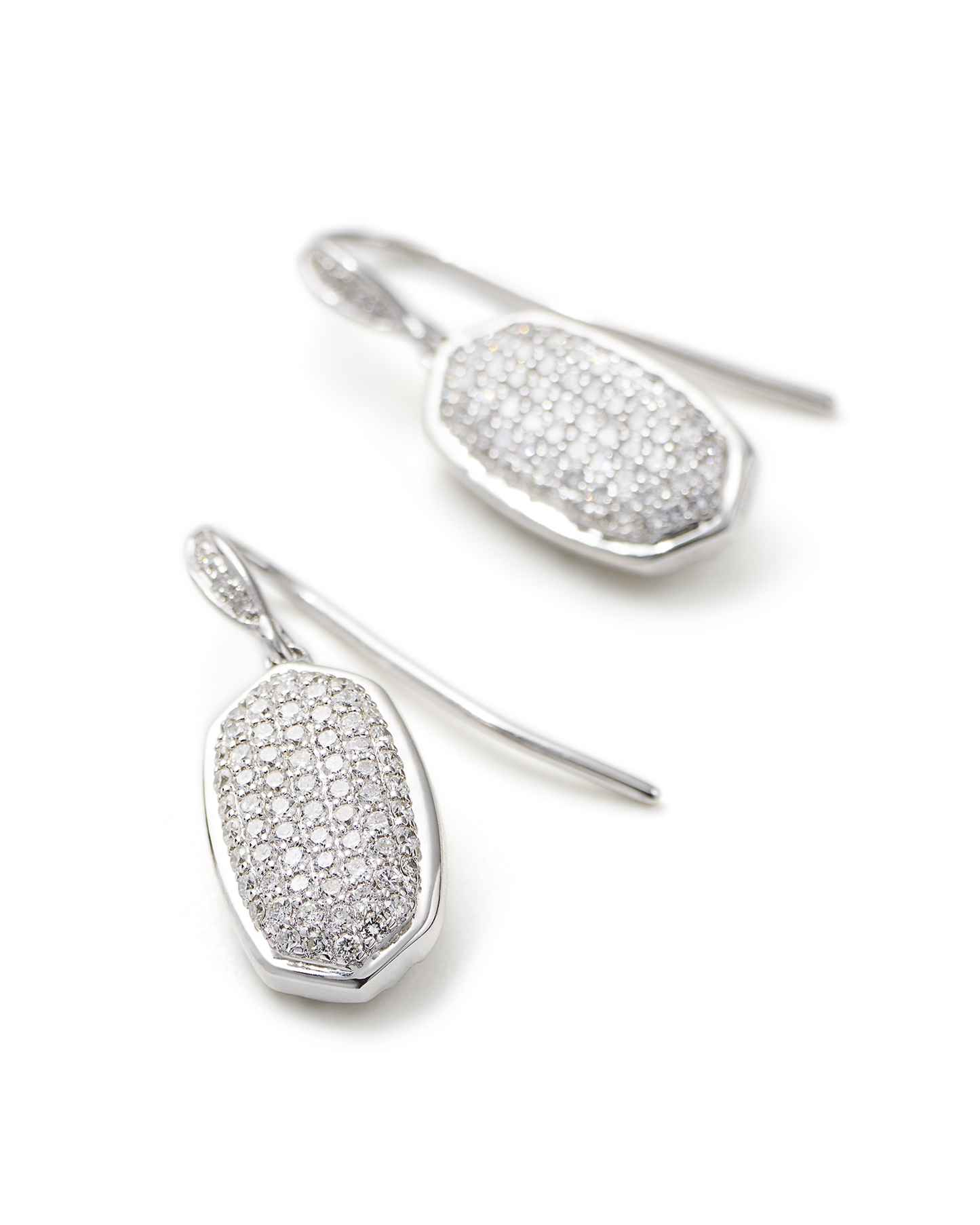 Elements Dangling Micro-Pav'e Earrings in Goldtone