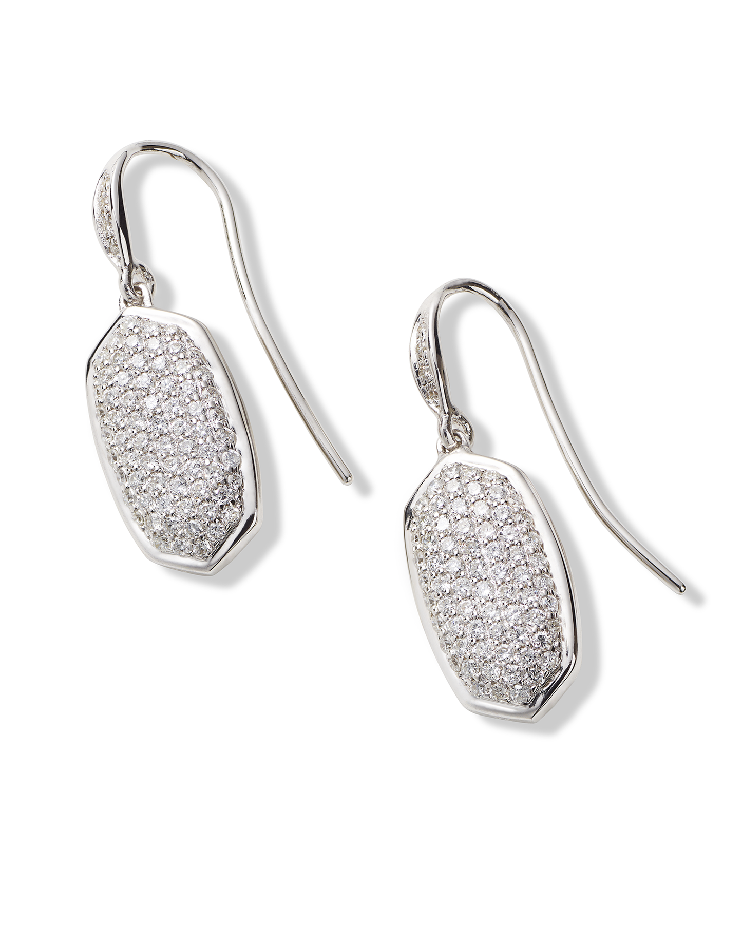 Elements Dangling Micro-Pav'e Earrings in Goldtone