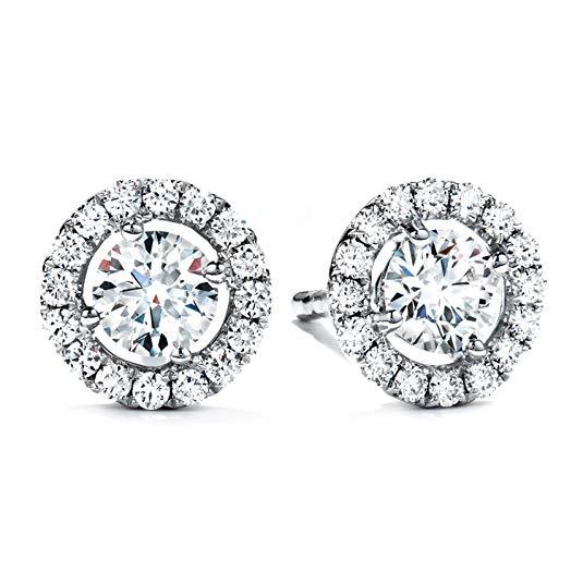 Halo Stud Earring with Adjustable Tennis Bracelet made With Luxe Crystals with Luxe Box - Silvertone ITALY Design