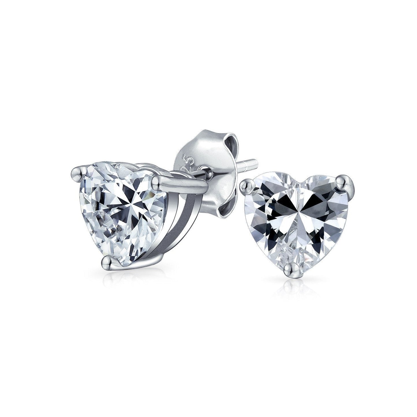 Heart Stud Earrings Made with Luxe Elements in Sterling Silver Plated ITALY Design