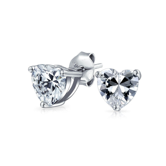 Heart Stud Earrings Made with Luxe Elements in Sterling Silver Plated ITALY Design