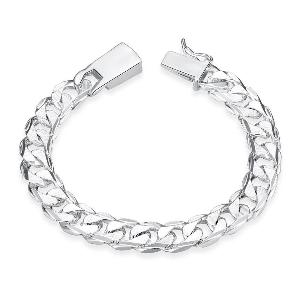 Silver Plated Unisex Curb Chain Italian Bracelet