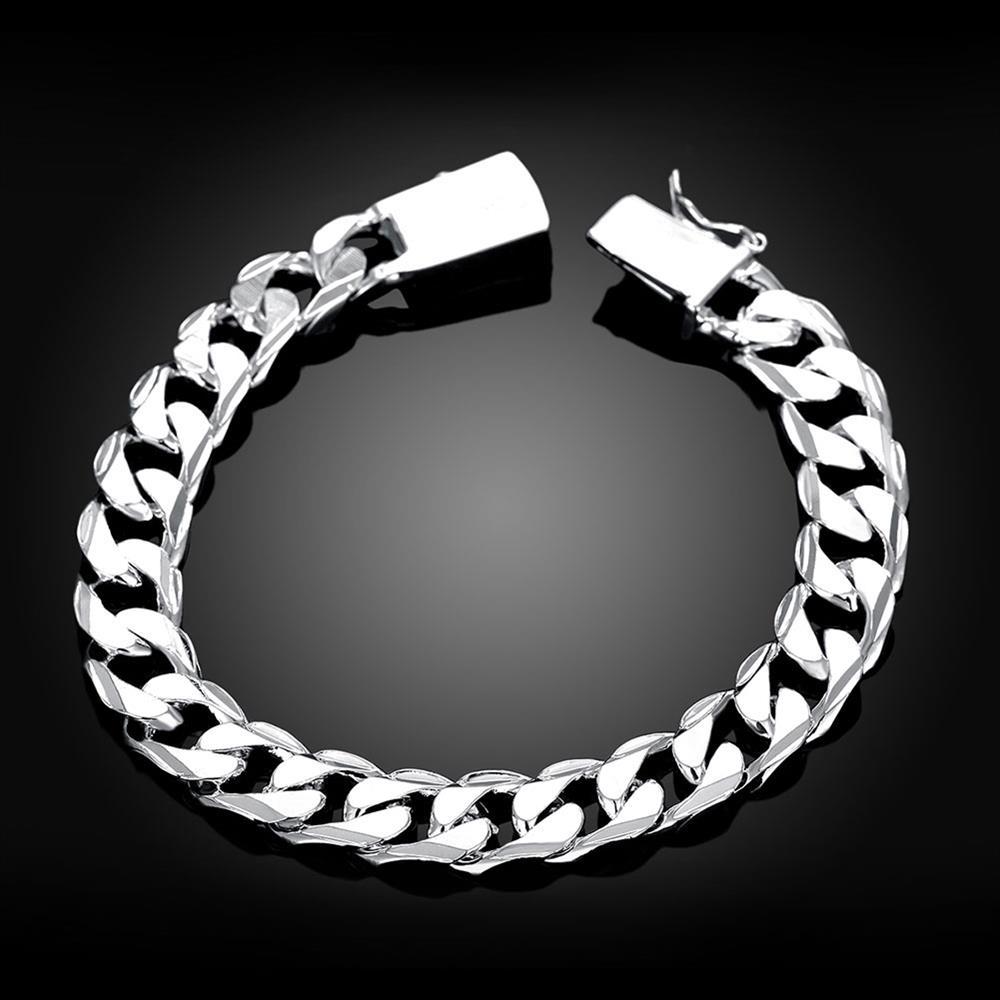 Silver Plated Unisex Curb Chain Italian Bracelet ITALY Design