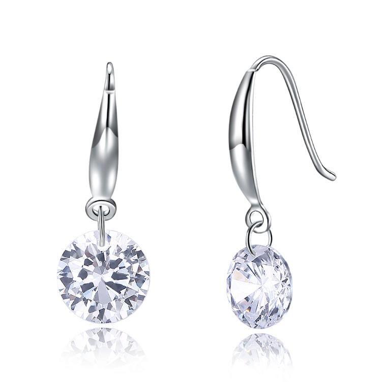 Swarovski Crystal Drop Hook Earring Set in  Silvertone - Riakoob Jewelry www.goldennycjewelry.com fashion jewelry for women