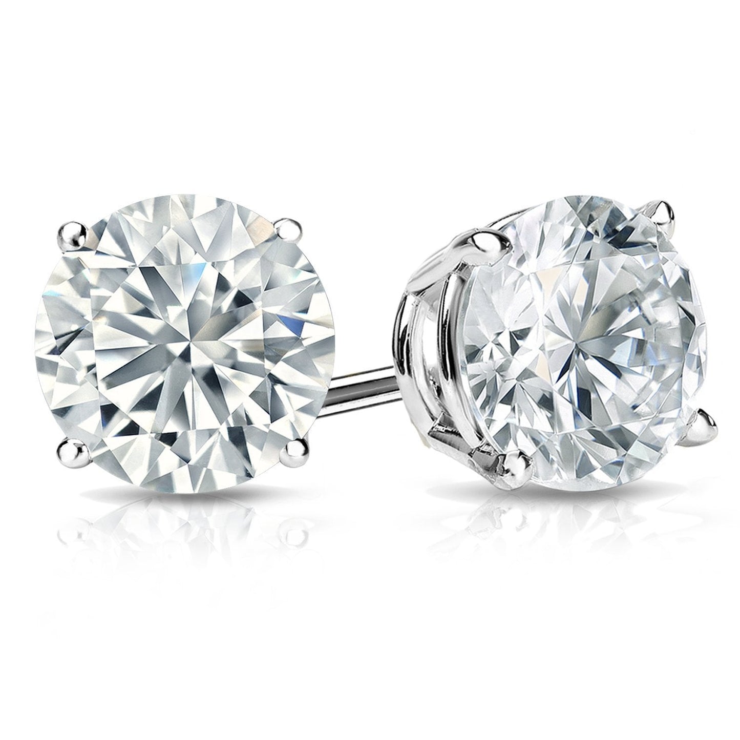 White Gold  Crystal Stud Earring in Gift Box