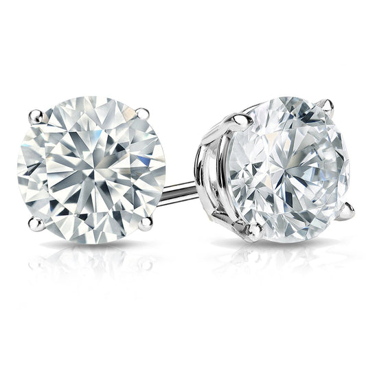 White Gold  Crystal Stud Earring in Gift Box
